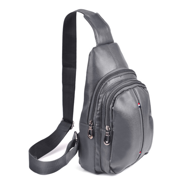 Charcoal Crossbody  Leather Sling Bag Backpack with Adjustable Strap - FBG1824-CHAR