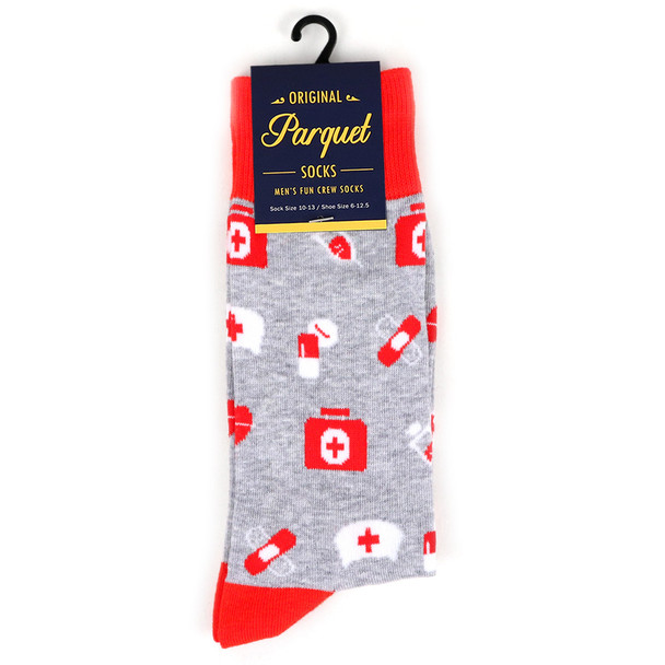 Men's Nursing Novelty Socks - NVS19526-GRY