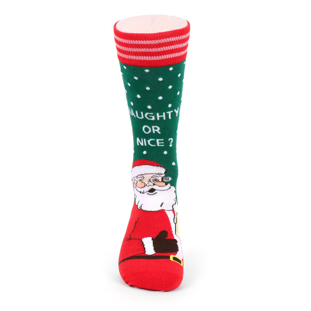 Men's Naughty Santa Novelty Socks - NVS19532-GRN