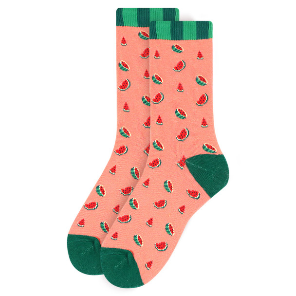 Women's Watermelon Novelty Socks - LNVS19502-GRN