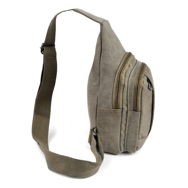 Olive Crossbody Canvas Sling Bag Backpack with Adjustable Strap - FBG1821-OV