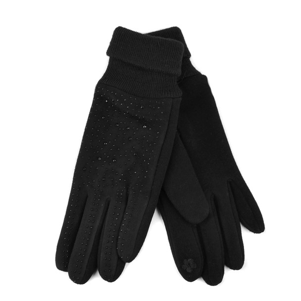 Women's Rhinestone Studded Touch Screen Winter Gloves - LWG35