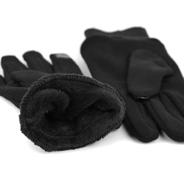 Women's PU Leather Two-Tone Touch Screen Winter Gloves - LWG37