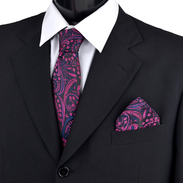 Paisley & Solid Tie with Matching Hanky Box Set - THX12-FA-1
