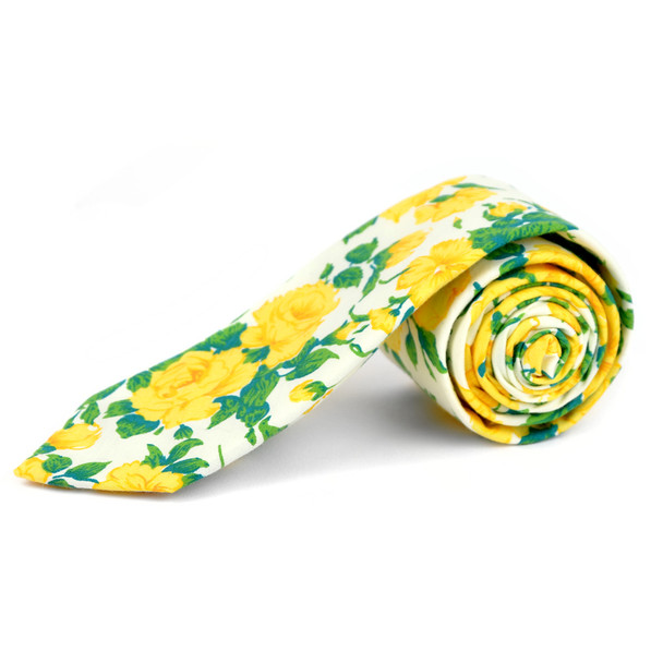 2.25" Floral Cotton Slim Tie - NVC-FLORAL3