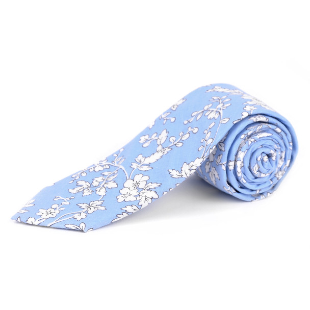 2.25" Floral Cotton Slim Tie - NVC-FLORAL6