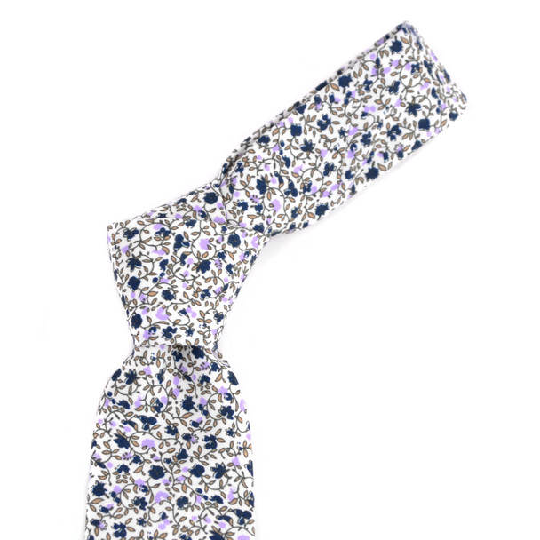 2.25" Floral Cotton Slim Tie - NVC-FLORAL9