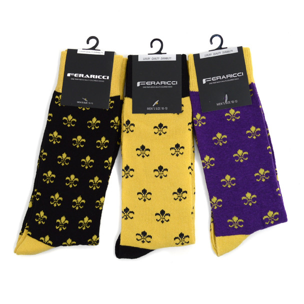 6pairs Men's Cotton Fleur-de-lis Socks FLS01