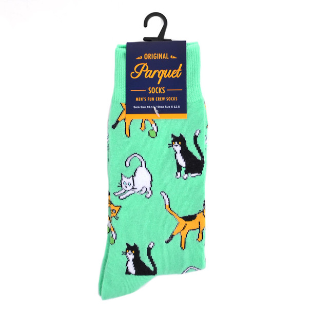 Men's Playful Cats Novelty Socks - NVS19548-TQ