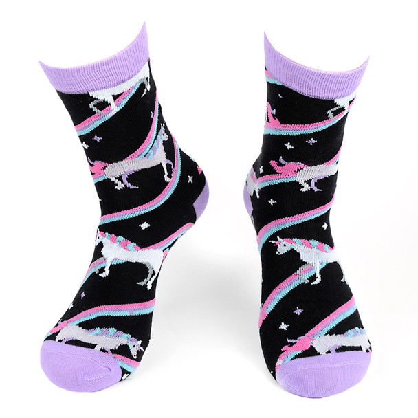 Women's Unicorn Novelty Socks - LNVS19430-BK