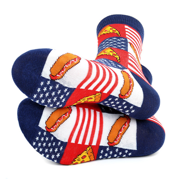 Women's Hot Dogs & Pizza Novelty Socks - LNVS19422