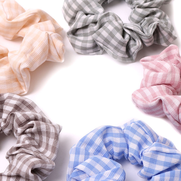 12pc Checkered Scrunchy Bow - 12SHS-BOW-1