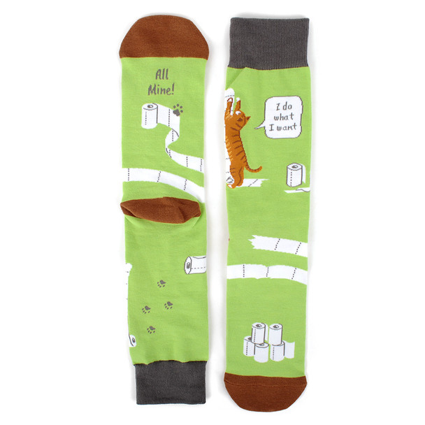 Covid-19 -Toilet Paper- Premium Novelty Socks - NVSX2003-GRN