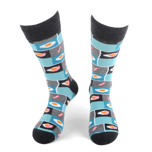 Men's Bacon & Egg Novelty Socks - NVS19571-GRY