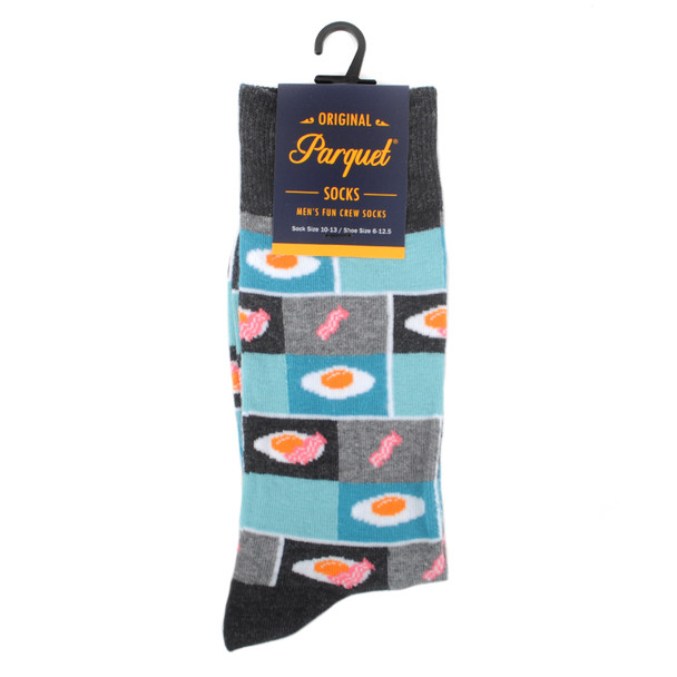 Men's Bacon & Egg Novelty Socks - NVS19571-GRY