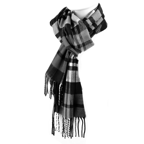 Unisex Plaid Cashmere Feels Acrylic Scarves AS2400-4