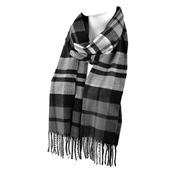Unisex Plaid Cashmere Feels Acrylic Scarves AS2400-4/5