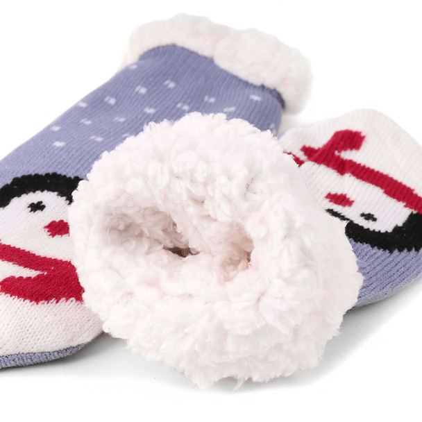 Girls Winter Penguin Fleece Sherpa Socks - GWFLS1005
