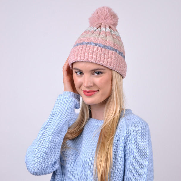Women's  Pom Pom Knit Winter Hat  - LKH5037