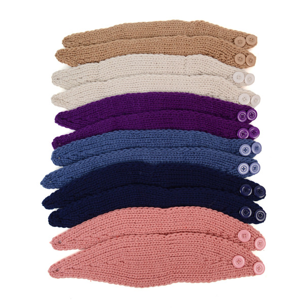 24pcs Assorted Colors Women's Knit Winter Headband Ear Warmer - H1805038