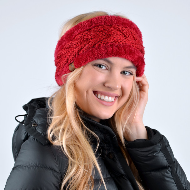 Women's Thick Fleece Lined Knit Winter Head Band - WHB5007