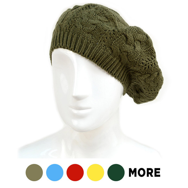 Ladies Knitted Beret Hat - WH5010