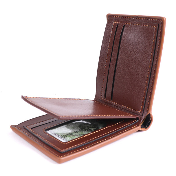 Men's Bi-fold Leather Cognac Wallet - MLW5203