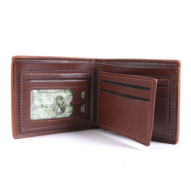 Men's Bi-Fold Brown Leather Wallet - MLW5205