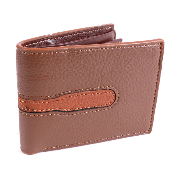 Men's Brown Striped Bi-fold Wallet - MLW5215