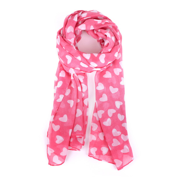 Lightweight Pink Heart Scarf  - VDS02