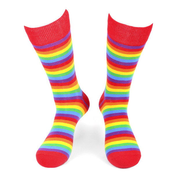Men's Rainbow Striped Novelty Socks - NVS19581