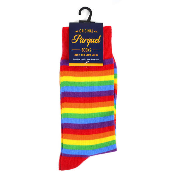 Men's Rainbow Striped Novelty Socks - NVS19581