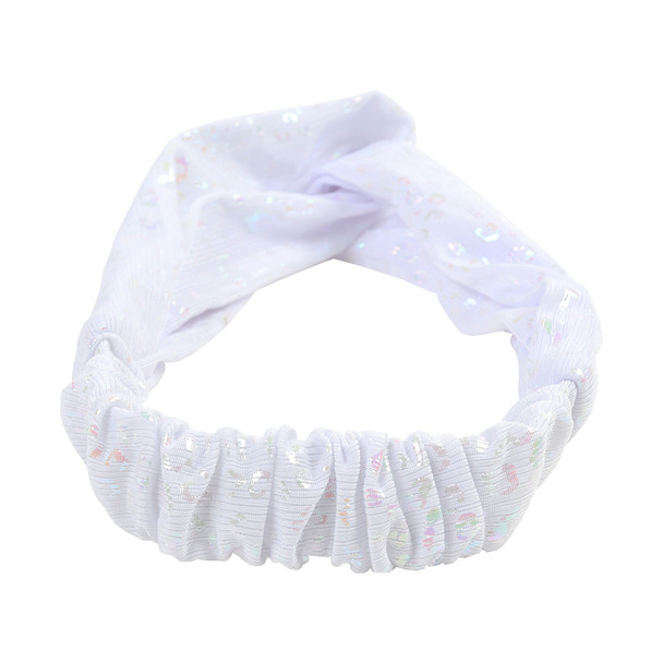 White Leopard Print Headband - EHB1011-WHT