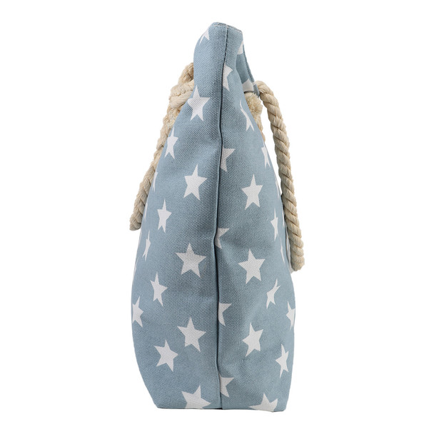 Light Blue Stars Ladies Tote Bag -LTBG1228-LTBL