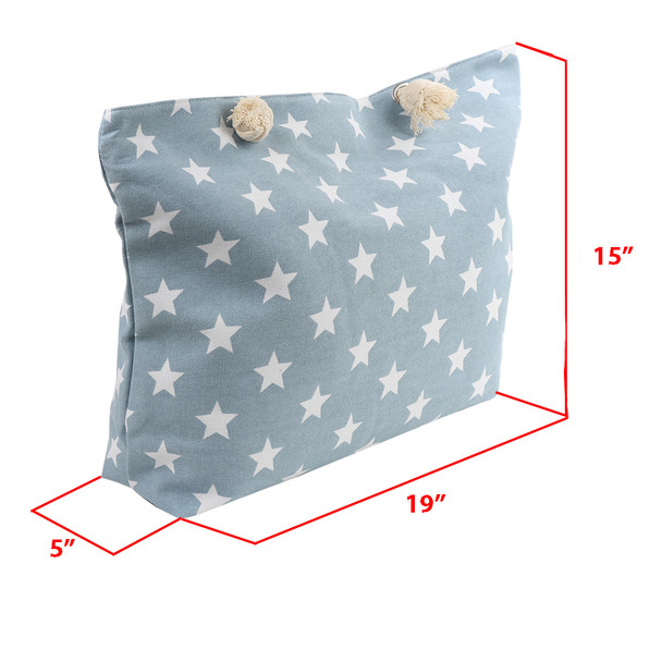 Light Blue Stars Ladies Tote Bag -LTBG1228-LTBL