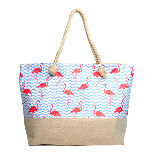 Flamingo Summer Rhinestone Ladies Tote Bag - LTBG1207
