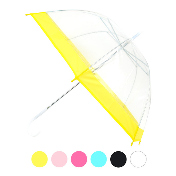 See-Thru Clear Kids Umbrella with Color Border - UM5009