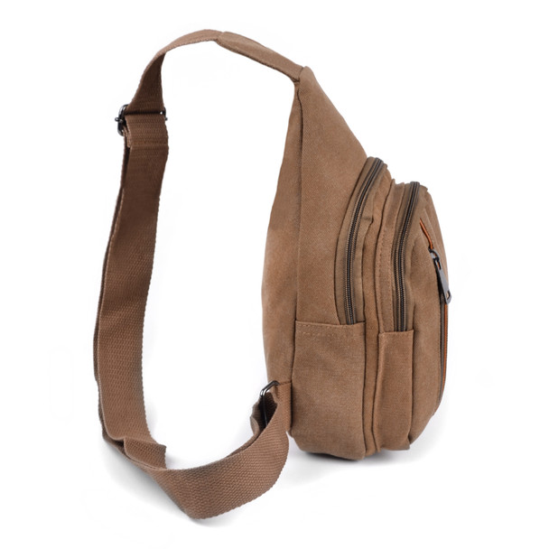 Brown Crossbody Canvas Sling Bag Backpack with Adjustable Strap - FBG1821-BR