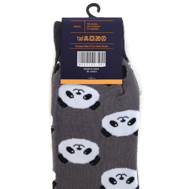 Men's Panda Novelty Socks NVS1785-GRY