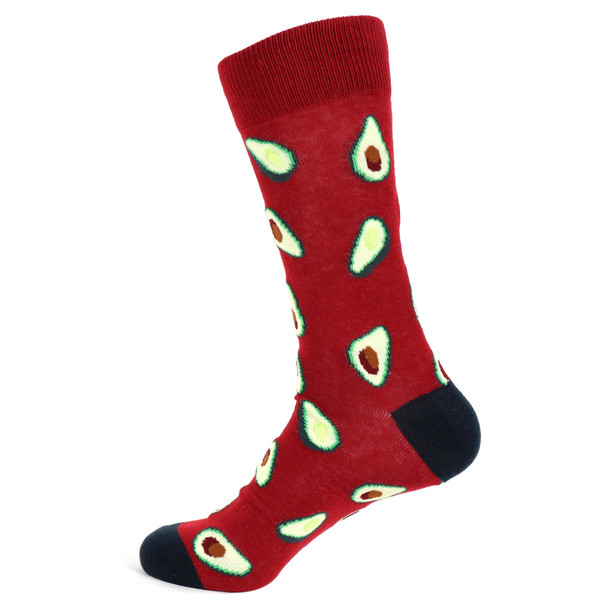 Men's Avocado Novelty Socks - NVS19542-BURG