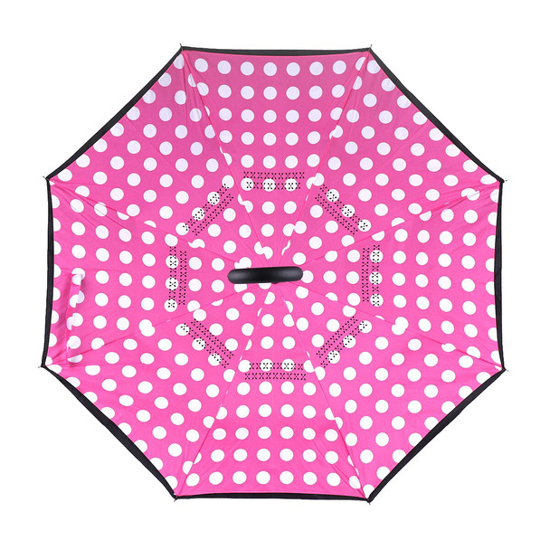 Pink Big Polka Dot Double Layer Inverted Umbrella - UM18063-1