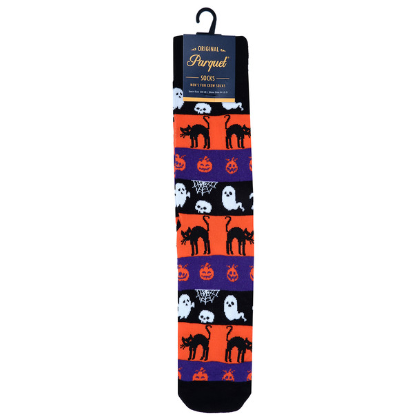 Halloween Ghosts and Pumpkin Novelty Socks- NVS19612-BK