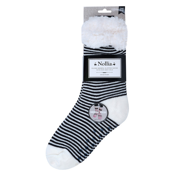 Women's Stripe Fleece Lining  Sherpa Socks - WFLS1025