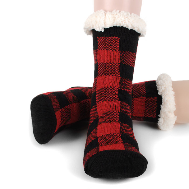 Women's Plush Fleece Lined Sherpa Slipper Socks - WFLS1020