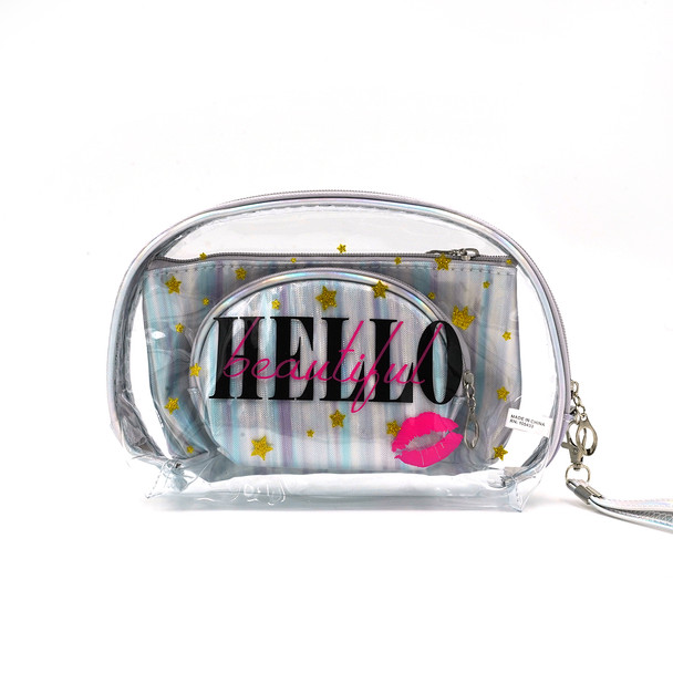 3 Pc Hello Beautiful Cosmetic Bag Set -LNCTB1752