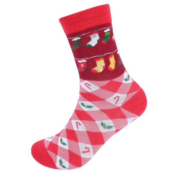 Women's Christmas Novelty Socks- LNVS19614-RD