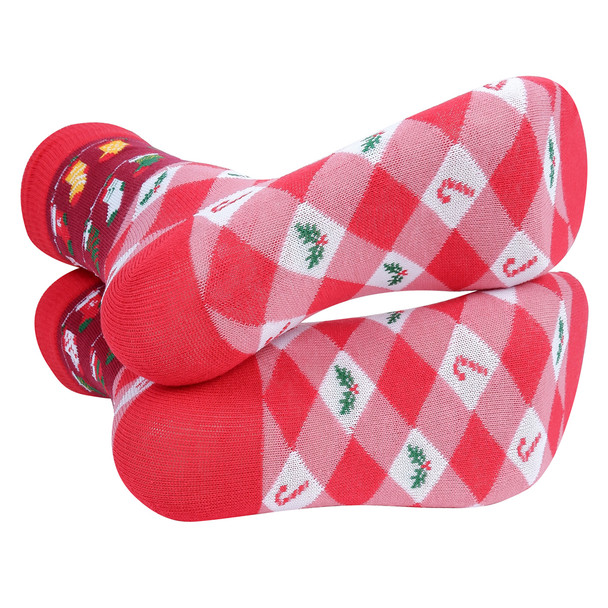 Women's Christmas Novelty Socks- LNVS19614-RD