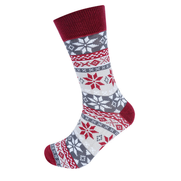 Men's Snowflake Novelty Socks- NVS19618-BUR