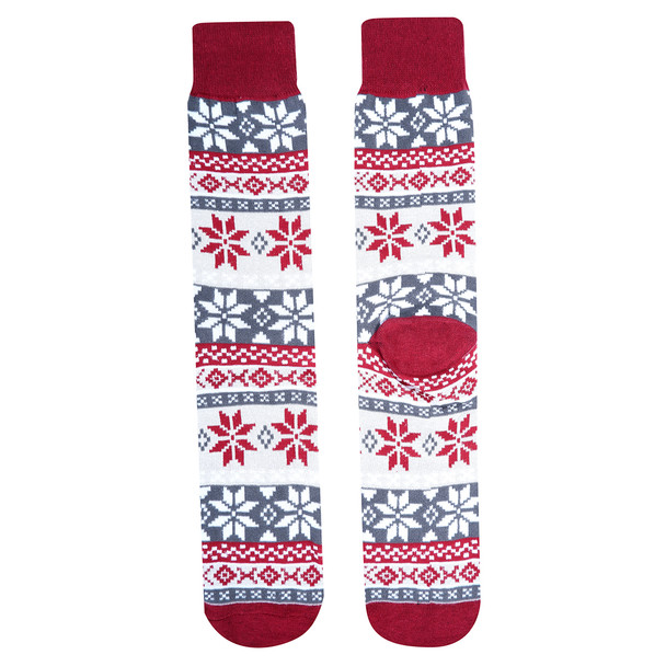 Men's Snowflake Novelty Socks- NVS19618-BUR