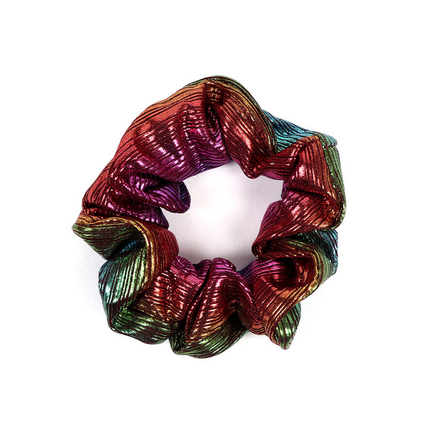 Women's Shiny Metallic Hair Scrunchies- 12SHS-SLD-7